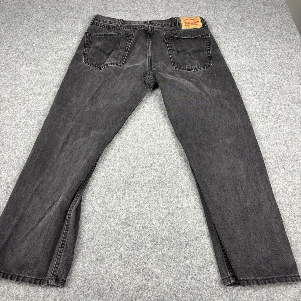Levi's 505‎ Jeans Mens 38x30 (Fits 36x29) Black Wash Straight Leg Denim Casual